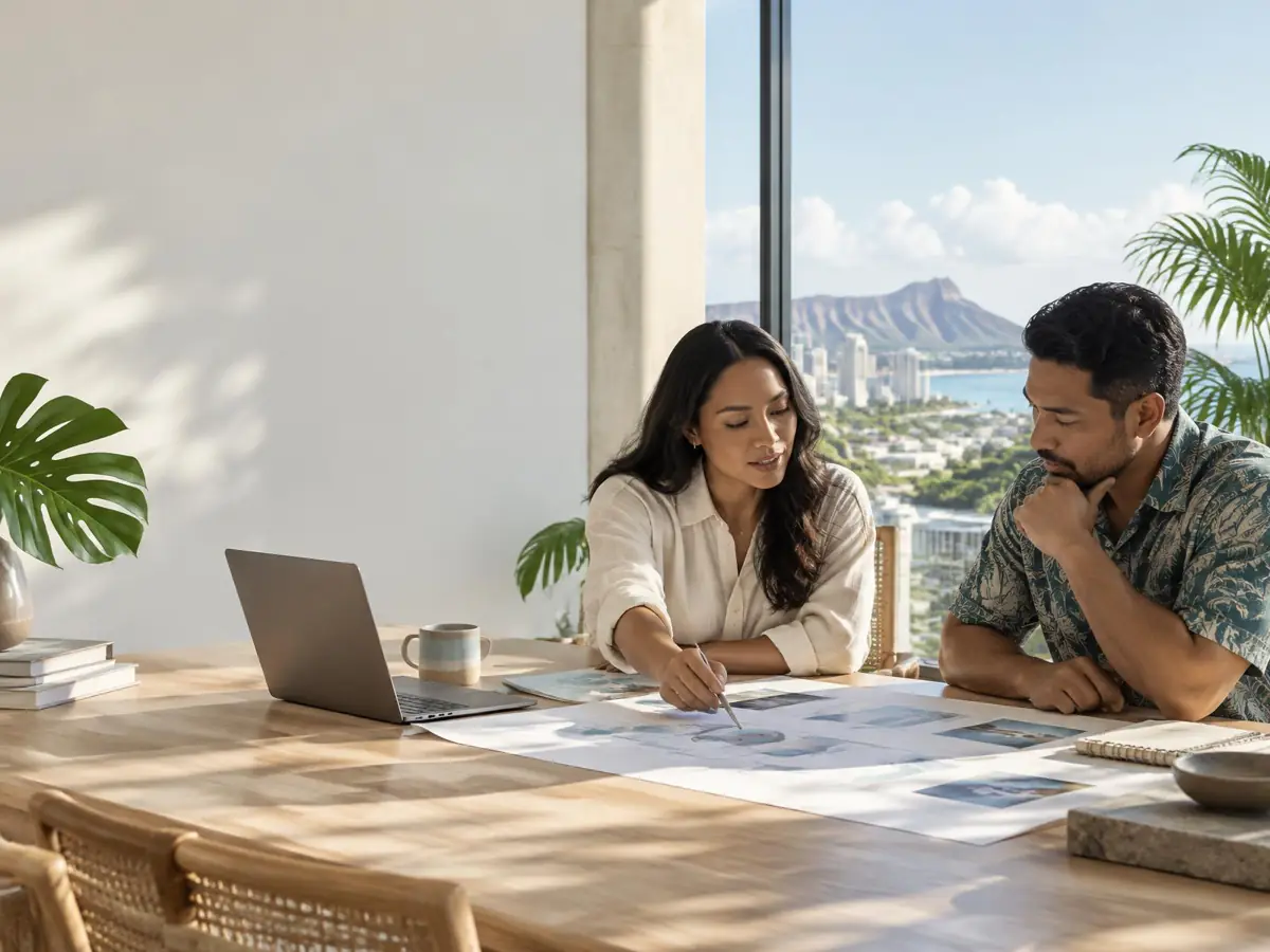 Small-business owners reviewing a tailored operational blueprint in Honolulu